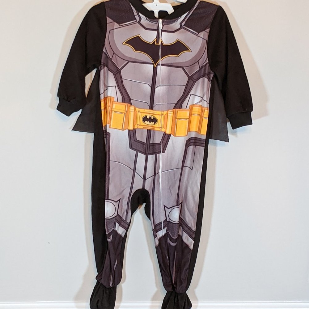 Batman Bat Signal Footed Pajamas with Cape 18 month Black